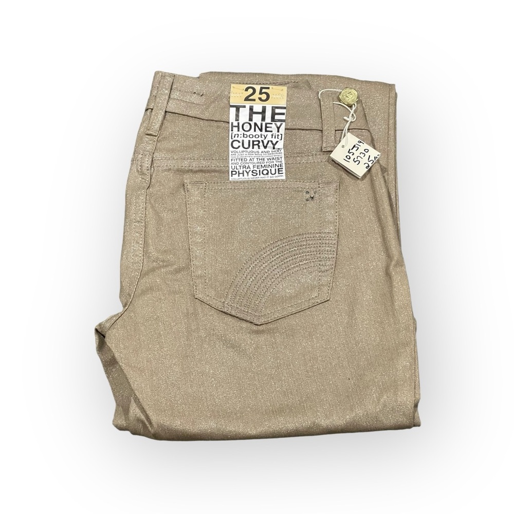 new Joe's Jeans ㋛ The Sparkle Honey Curvy Skinny Jean ㋛ Gold Bronze Shimmer ㋛ 25 - Picture 4 of 16